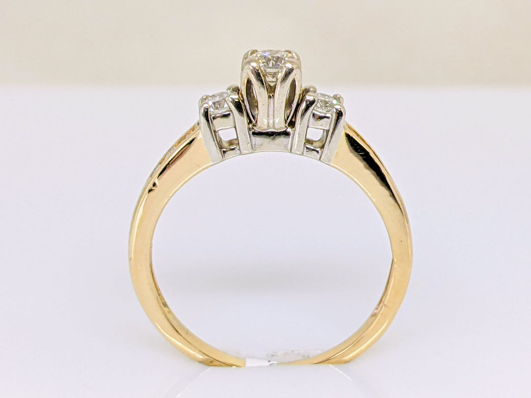 14K .37 CARAT TOTAL WEIGHT I1 J DIAMOND ROUND (9) TRINITY ESTATE RING 2.8 GRAMS