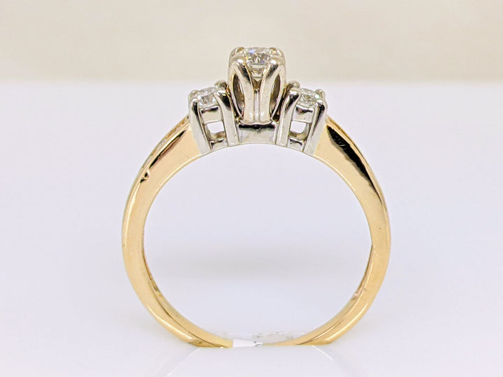 14K .37 CARAT TOTAL WEIGHT I1 J DIAMOND ROUND (9) TRINITY ESTATE RING 2.8 GRAMS
