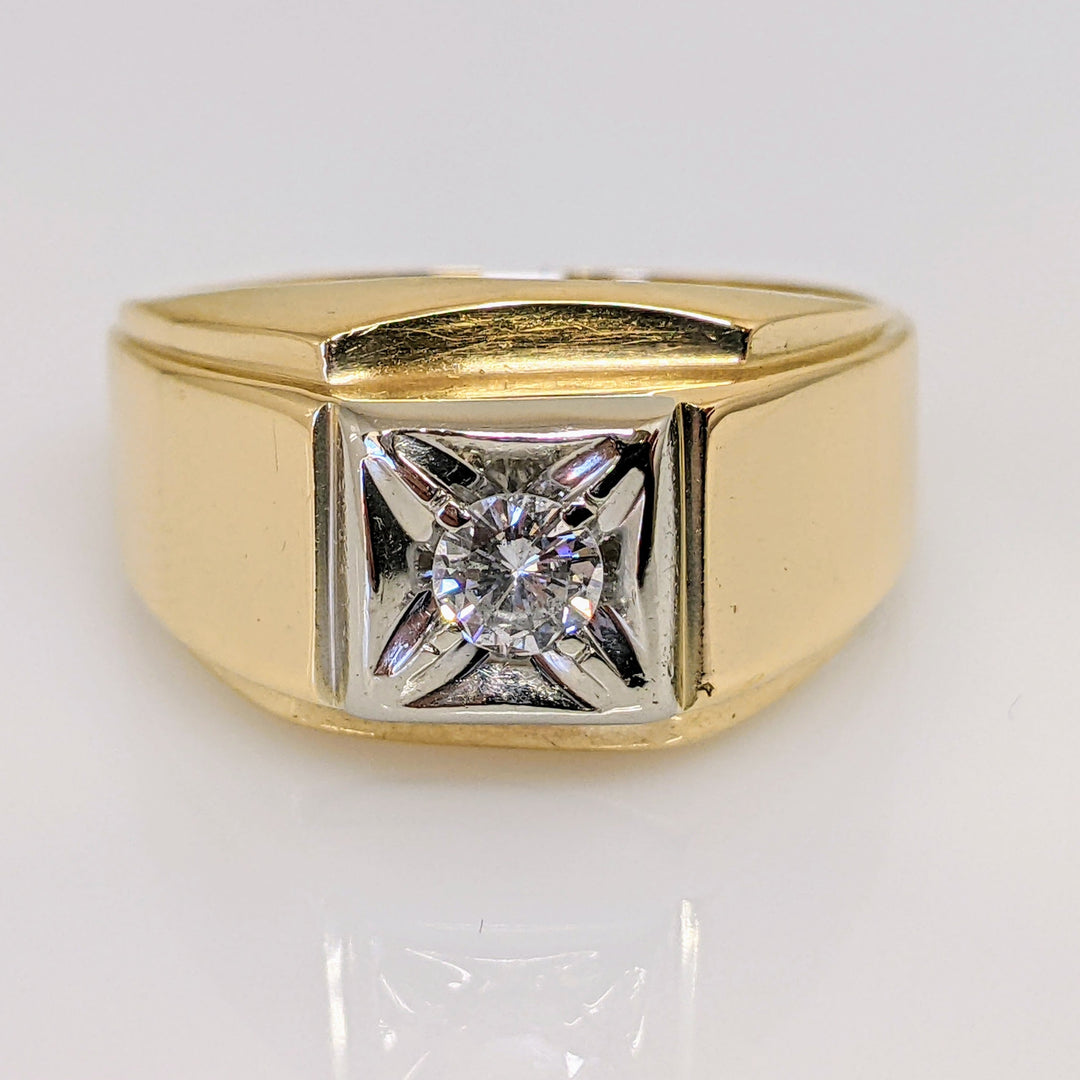 14K .29 CARAT TOTAL WEIGHT I1 H DIAMOND ROUND ESTATE RING 7.0 GRAMS