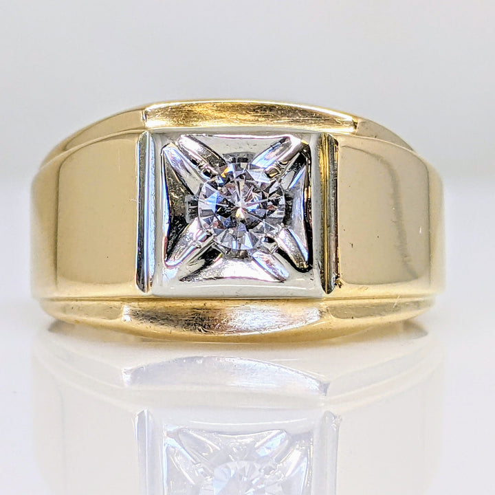 14K .29 CARAT TOTAL WEIGHT I1 H DIAMOND ROUND ESTATE RING 7.0 GRAMS