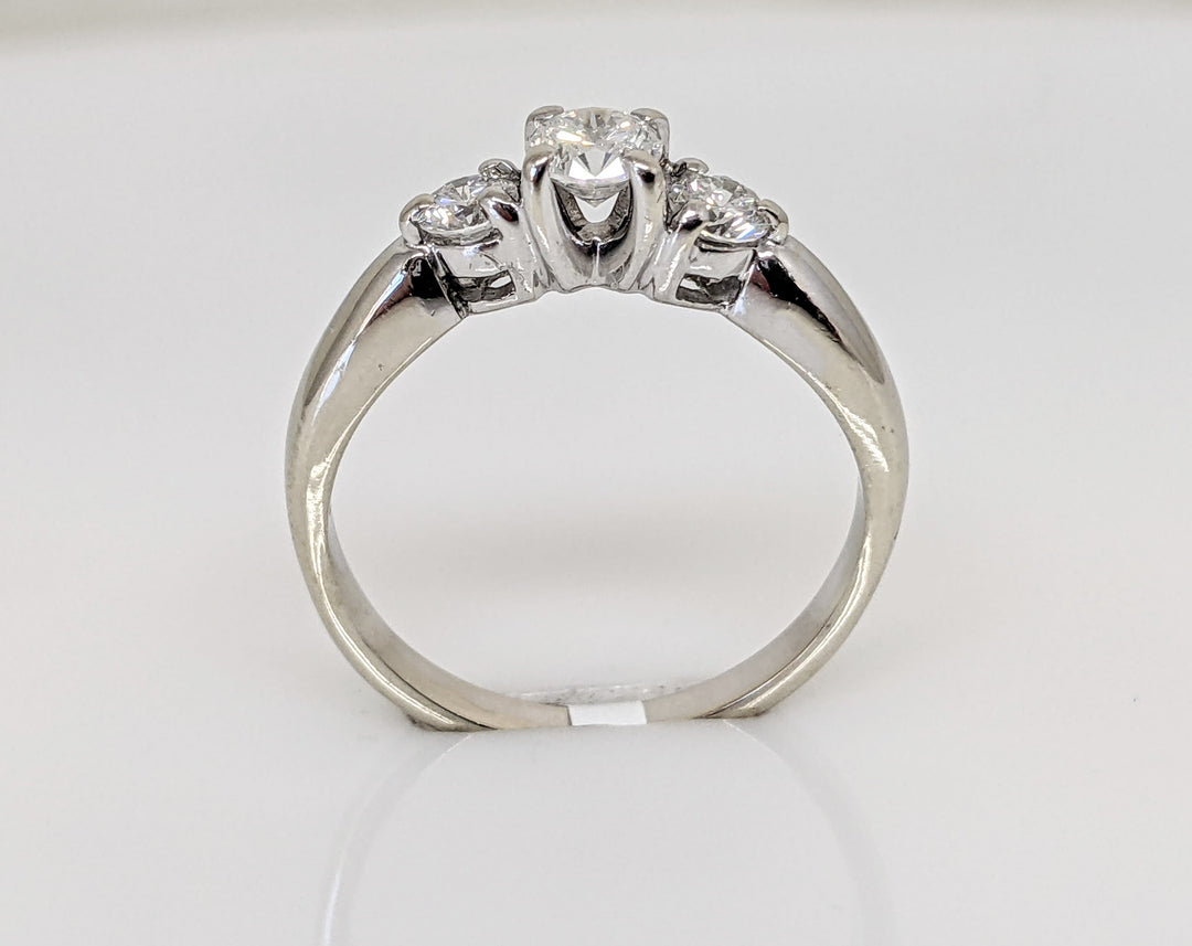 14K WHITE .44 CARAT TOTAL WEIGHT I1 F DIAMOND ROUND (3) TRINITY ESTATE RING 2.7 GRAMS