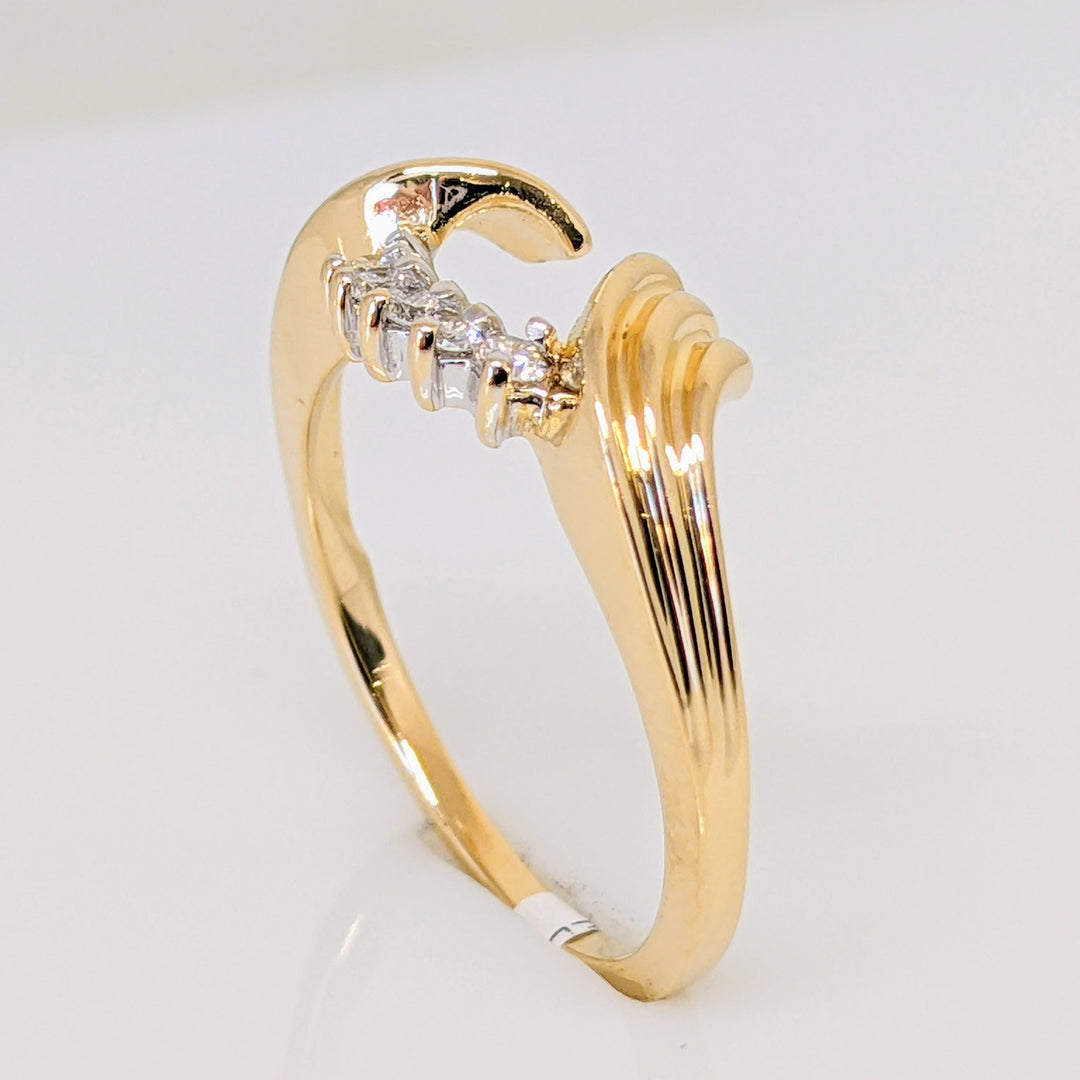 14K .10 CARAT TOTAL WEIGHT I1 H DIAMOND ROUND (5) ESTATE WRAP 2.3 GRAMS