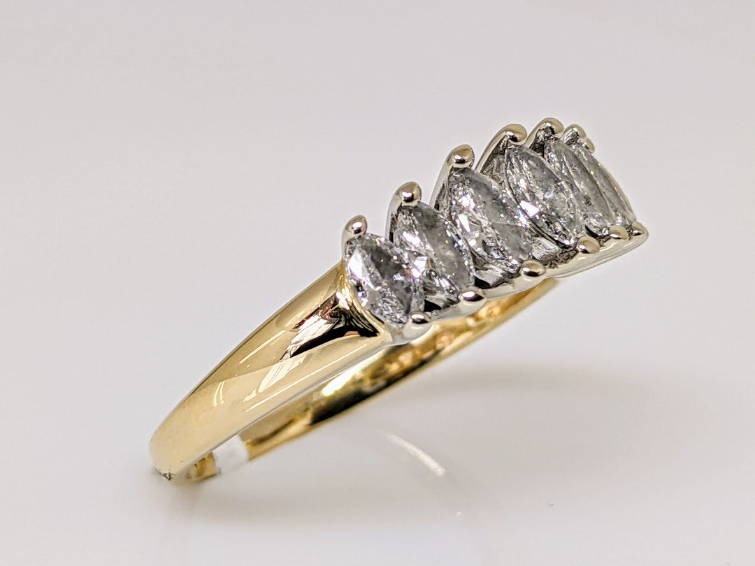 14K .99 CARAT TOTAL WEIGHT PROMOTIONAL DIAMOND MARQUISE (7) ESTATE RING 3.5 GRAMS