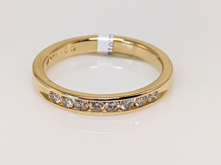14K .24 CARAT TOTAL WEIGHT SI2 K DIAMOND ROUND (8) CHANNEL SET ESTATE BAND 2.4 GRAMS