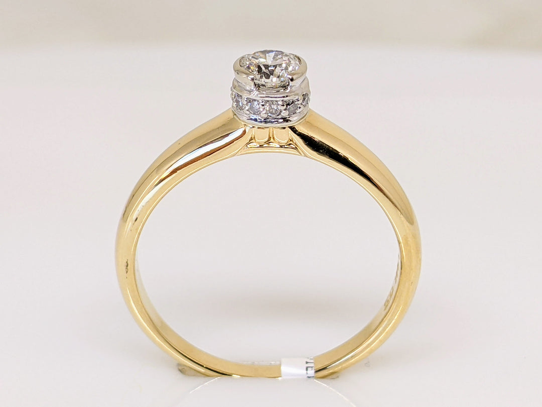 14K .36 CARAT TOTAL WEIGHT I1 J DIAMOND ROUND (11) BEZEL ESTATE RING 3.3 GRAMS