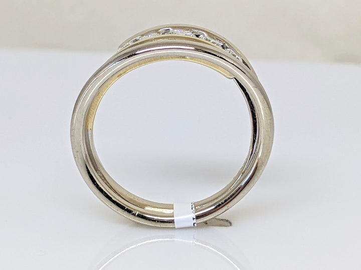 14K TWO-TONE .56 CARAT TOTAL WEIGHT I1 I DIAMOND ROUND (5) BYPASS ESTATE BAND 5.8 GRAMS