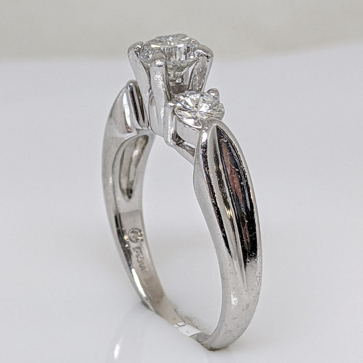 PLATINUM 1.06 CARAT TOTAL WEIGHT I1 K DIAMOND ROUND (3) TRINITY ESTATE RING 6.6 GRAMS