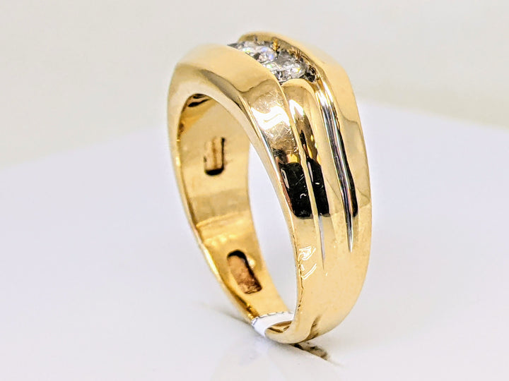 14K .51 CARAT TOTAL WEIGHT I1 F DIAMOND ROUND (3) CHANNEL SET ESTATE BAND 4.6 GRAMS