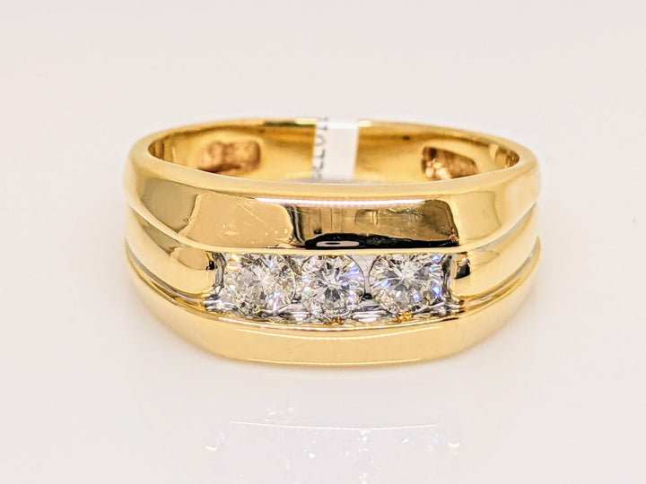 14K .51 CARAT TOTAL WEIGHT I1 F DIAMOND ROUND (3) CHANNEL SET ESTATE BAND 4.6 GRAMS