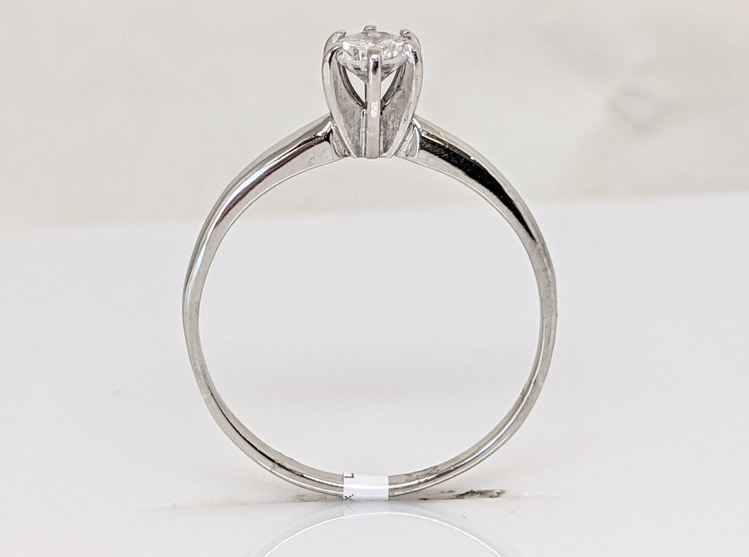 14K WHITE .30 CARAT TOTAL I1 H DIAMOND ROUND SOLITAIRE ESTATE RING 1.6 GRAMS