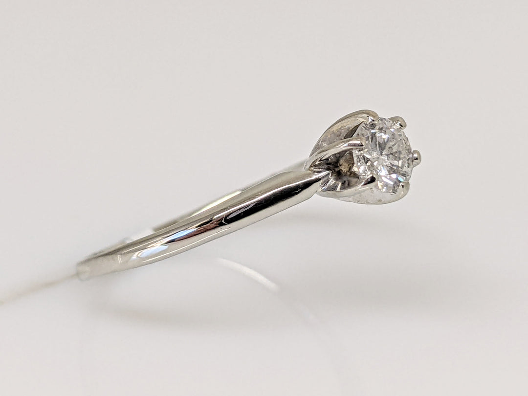 14K WHITE .30 CARAT TOTAL I1 H DIAMOND ROUND SOLITAIRE ESTATE RING 1.6 GRAMS