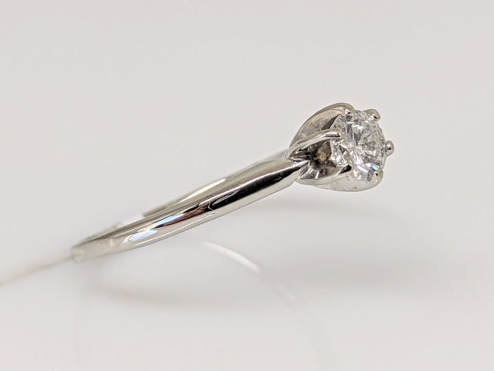 14K WHITE .30 CARAT TOTAL I1 H DIAMOND ROUND SOLITAIRE ESTATE RING 1.6 GRAMS