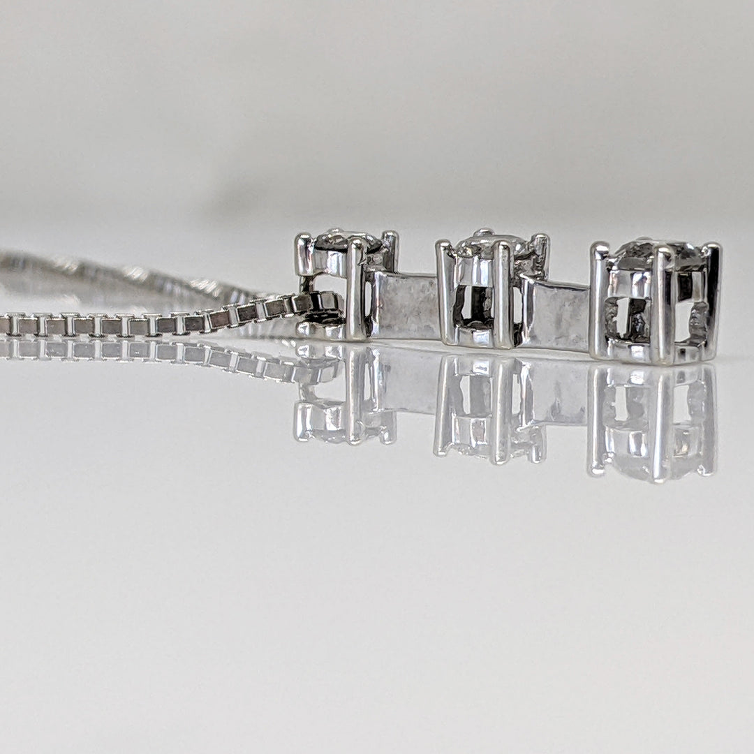14K WHITE .39 CARAT TOTAL WEIGHT I1 I DIAMOND ROUND (3) TRINITY ESTATE PENDANT & CHAIN 5.1 GRAMS