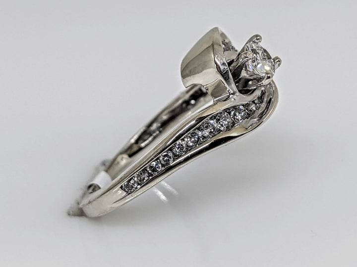 14K WHITE .45 CARAT TOTAL WEIGHT I1 F DIAMOND ROUND (21) BYPASS ESTATE RING 3.6 GRAMS