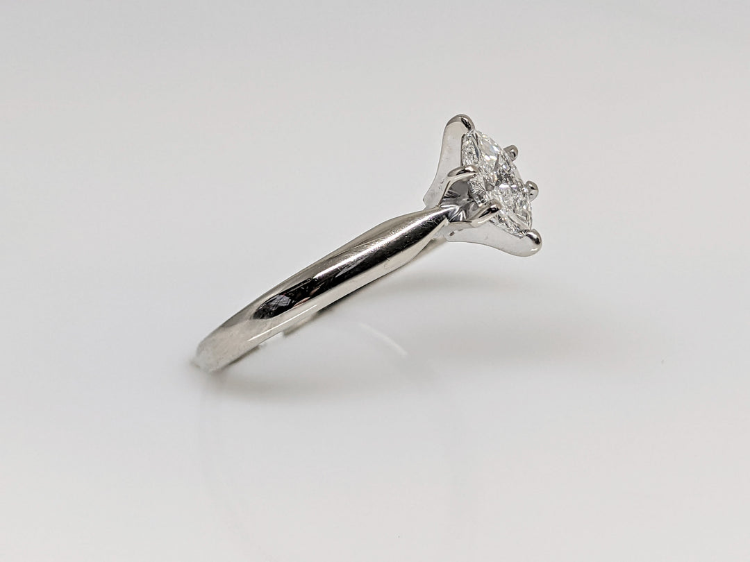 14K WHITE .37 CARAT TOTAL SI G DIAMOND MARQUISE SOLITAIRE ESTATE RING 2.2 GRAMS