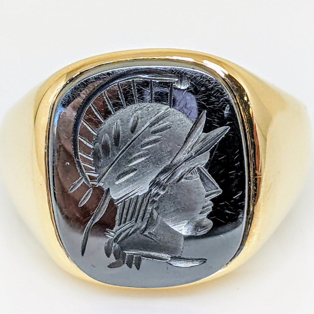 10K HEMATITE SOLIDER ESTATE RING 9.4 GRAMS