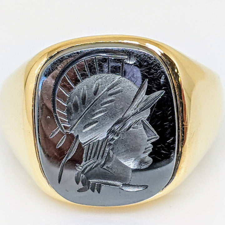 10K HEMATITE SOLIDER ESTATE RING 9.4 GRAMS