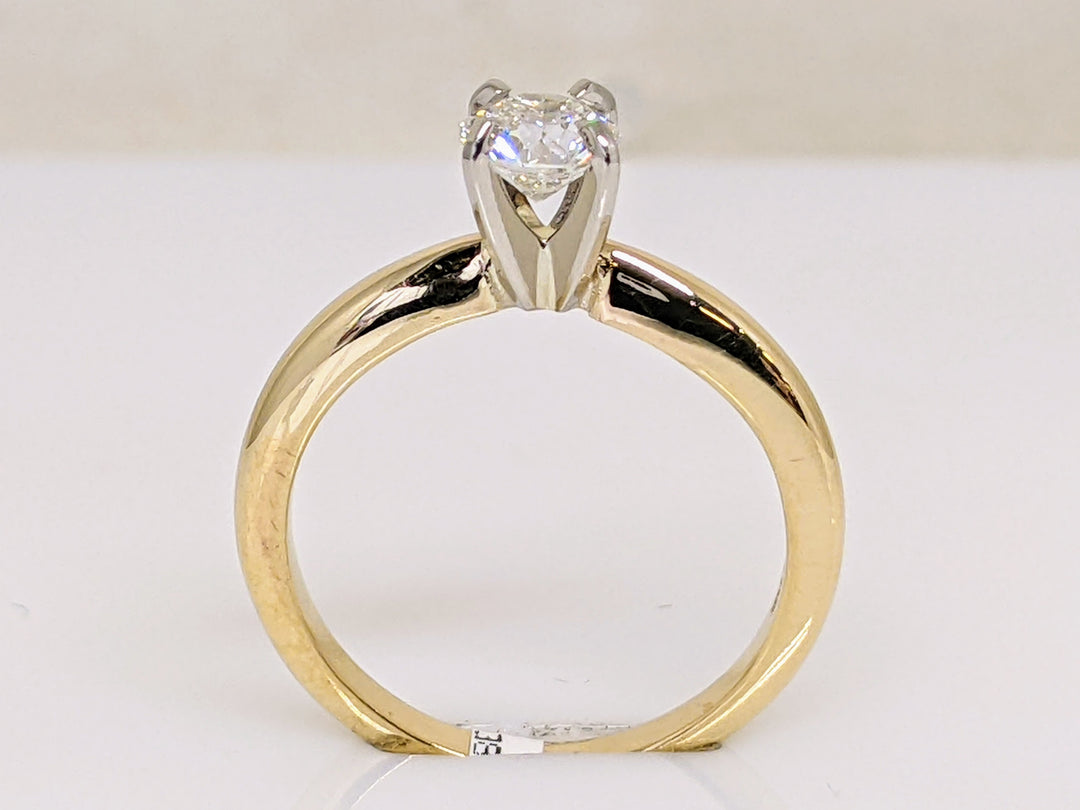 14k .46 CARAT TOTAL SI H-I DIAMOND ROUND 4-PRONG SOLITAIRE ESTATE RING 2.6 GRAMS