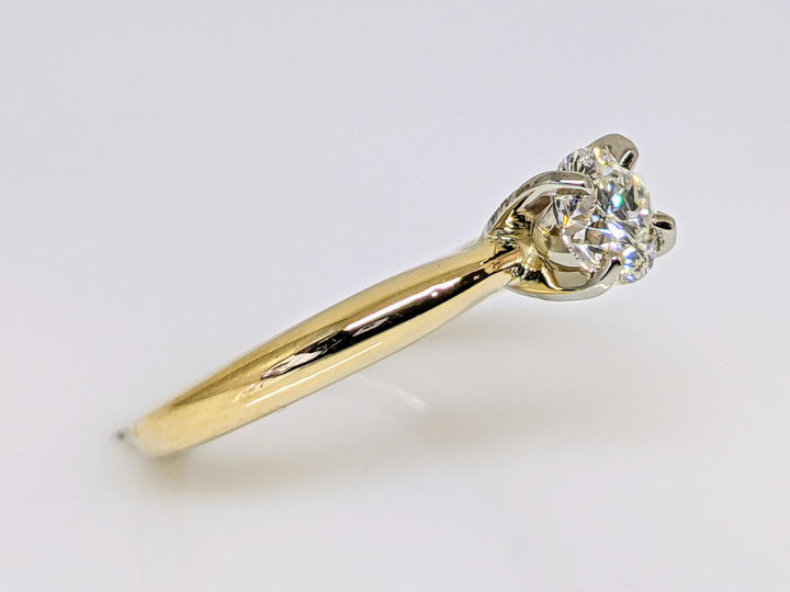14k .46 CARAT TOTAL SI H-I DIAMOND ROUND 4-PRONG SOLITAIRE ESTATE RING 2.6 GRAMS