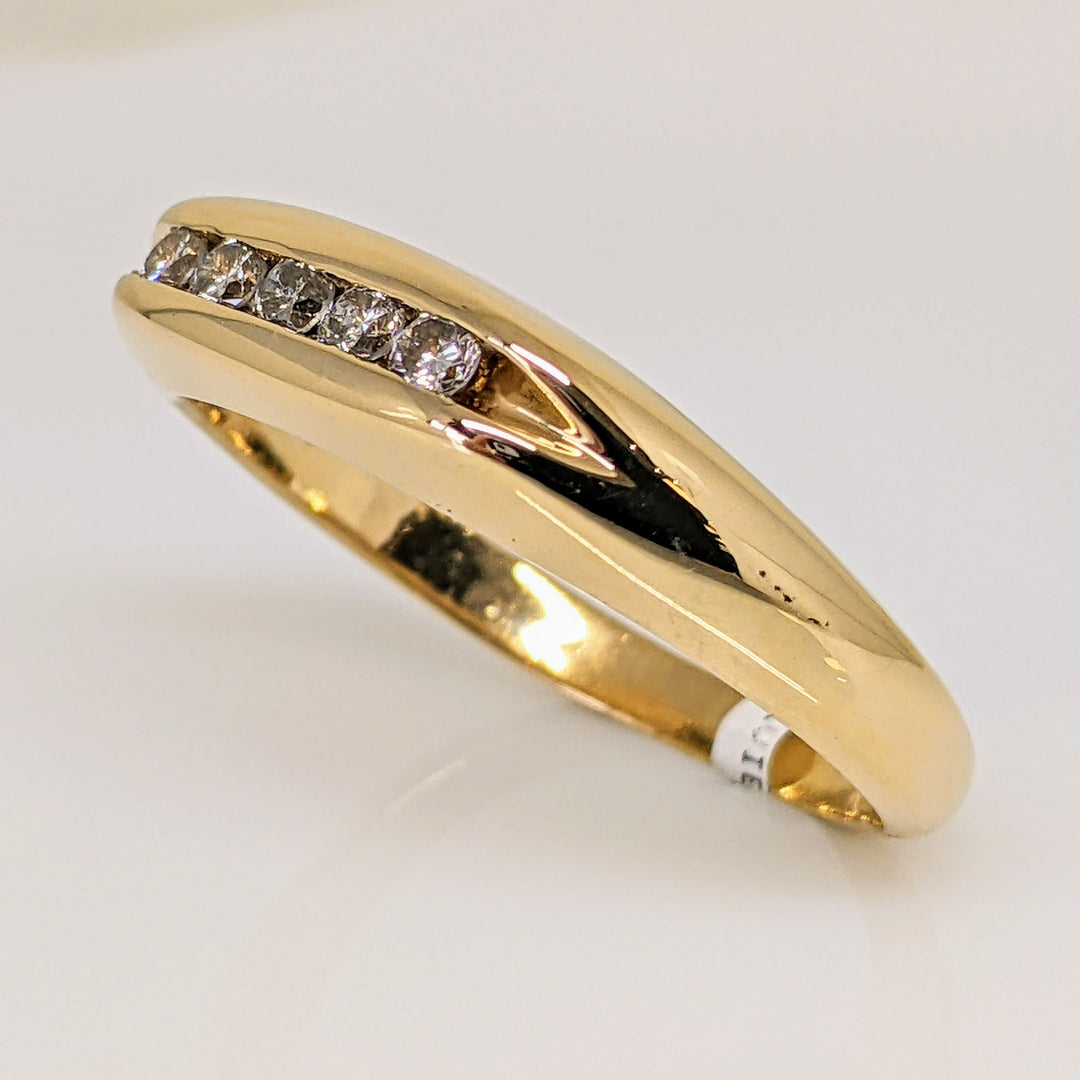 14k .25 CARAT TOTAL WEIGHT SI2 H DIAMOND ROUND (5) CHANNEL SET ESTATE RING 5.8 GRAMS