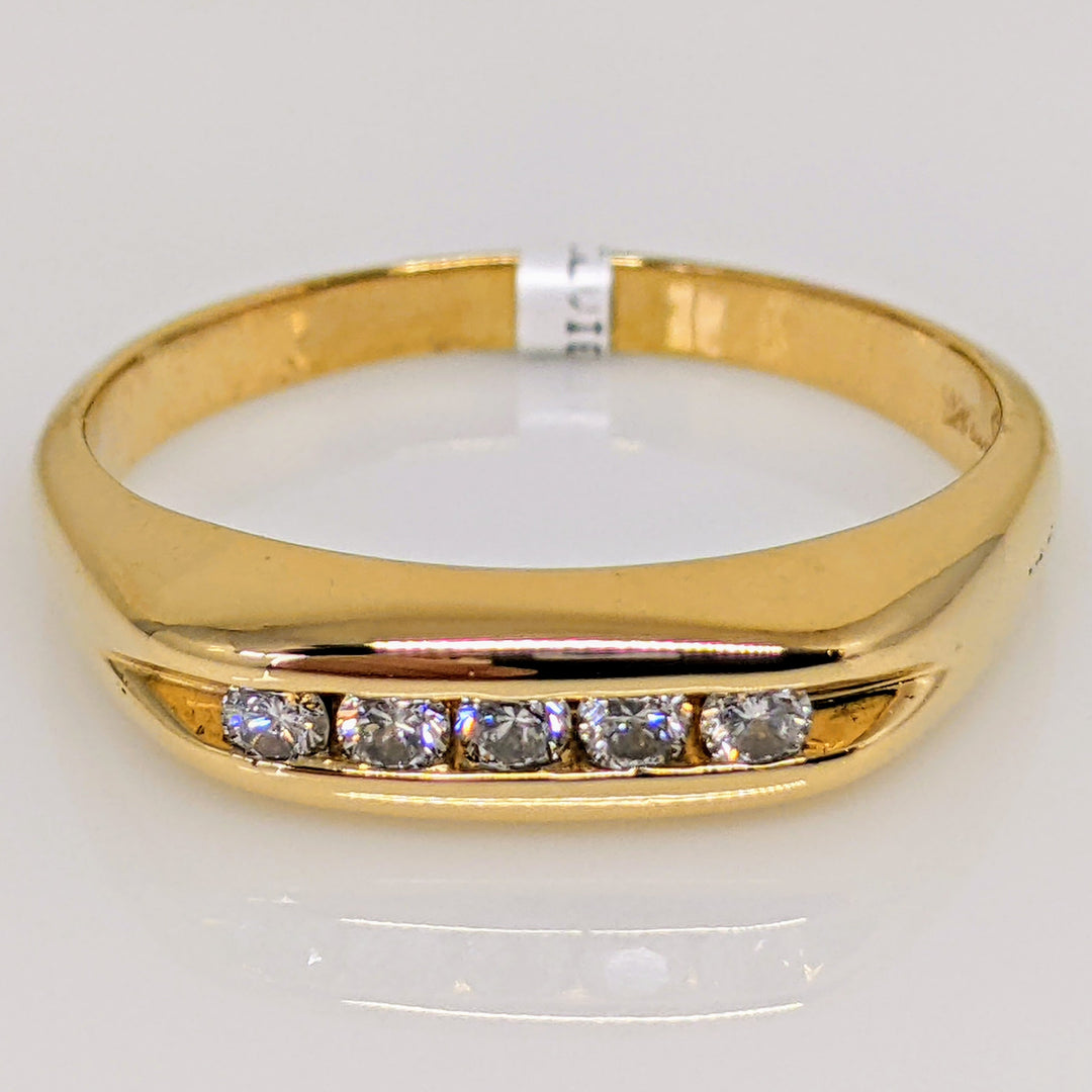 14k .25 CARAT TOTAL WEIGHT SI2 H DIAMOND ROUND (5) CHANNEL SET ESTATE RING 5.8 GRAMS