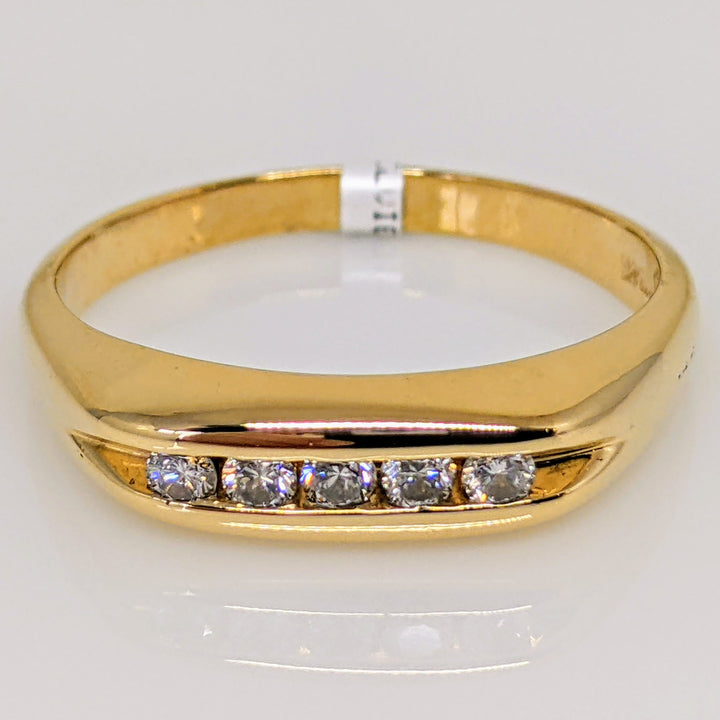 14k .25 CARAT TOTAL WEIGHT SI2 H DIAMOND ROUND (5) CHANNEL SET ESTATE RING 5.8 GRAMS