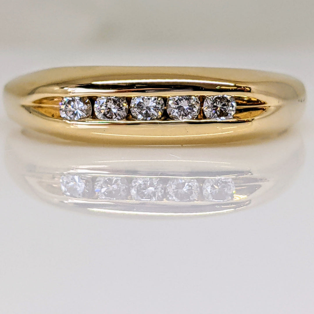 14k .25 CARAT TOTAL WEIGHT SI2 H DIAMOND ROUND (5) CHANNEL SET ESTATE RING 5.8 GRAMS