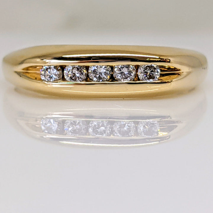14k .25 CARAT TOTAL WEIGHT SI2 H DIAMOND ROUND (5) CHANNEL SET ESTATE RING 5.8 GRAMS