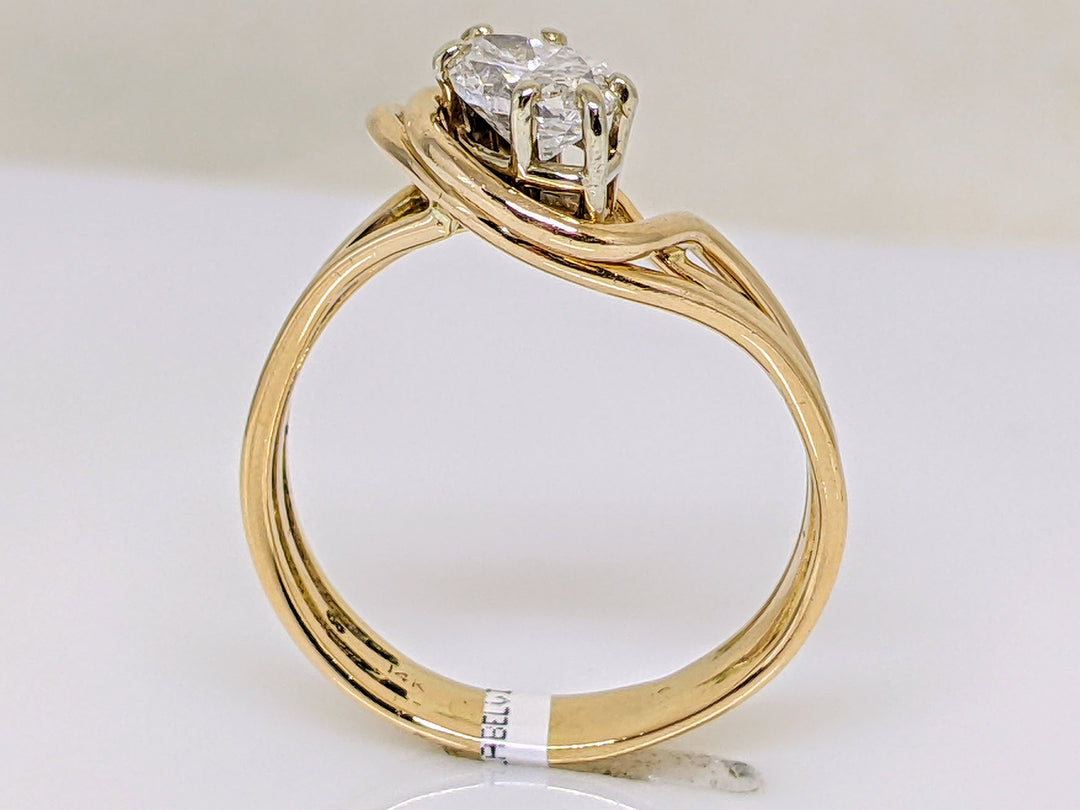 14k 1.01 CARAT TOTAL SI1 G DIAMOND MARQUISE BYPASS SWIRL ESTATE RING 4.0 GRAMS