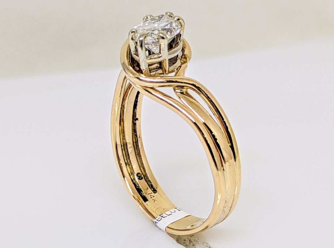 14k 1.01 CARAT TOTAL SI1 G DIAMOND MARQUISE BYPASS SWIRL ESTATE RING 4.0 GRAMS