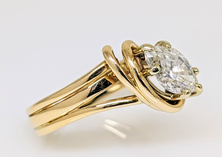 14k 1.01 CARAT TOTAL SI1 G DIAMOND MARQUISE BYPASS SWIRL ESTATE RING 4.0 GRAMS