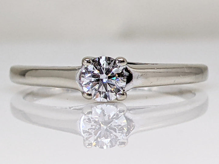 14K WHITE .29 CARAT TOTAL SI2 I DIAMOND ROUND SOLITAIRE ESTATE RING 2.3 GRAMS