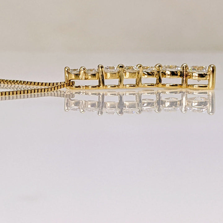 14k .80 CARAT TOTAL WEIGHT I1 G DIAMOND ROUND (7) ESTATE JOURNEY PENDANT & CHAIN 2.8 GRAMS