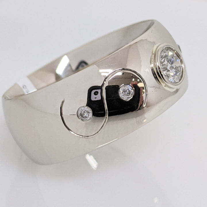 14K WHITE .57 CARAT TOTAL WEIGHT I1 H DIAMOND ROUND (5) BEZEL/FLUSH SET ESTATE BAND 16.0 GRAMS