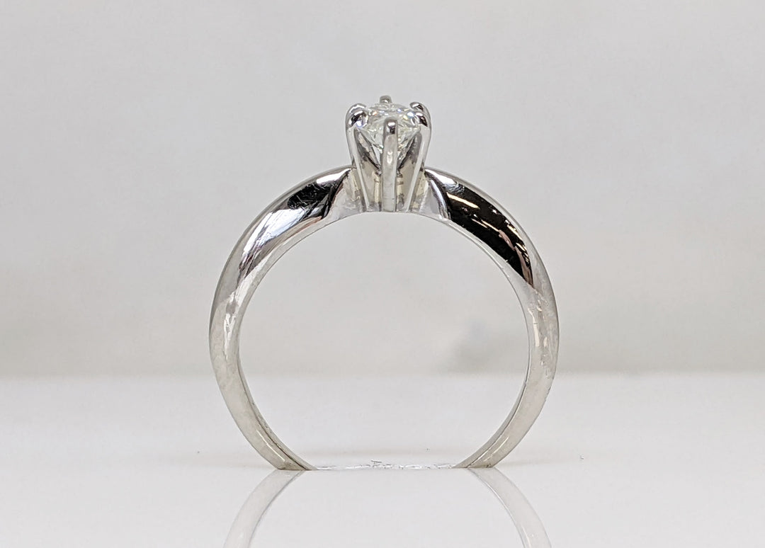 14K WHITE .35 CARAT TOTAL SI1 K DIAMOND MARQUISE SOLITAIRE ESTATE RING 2.0G