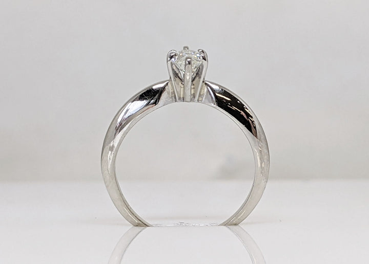 14K WHITE .35 CARAT TOTAL SI1 K DIAMOND MARQUISE SOLITAIRE ESTATE RING 2.0G
