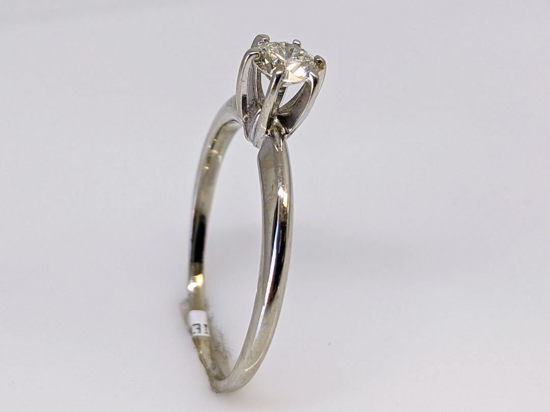 14K WHITE .39 CARAT TOTAL WEIGHT VVS2 J DIAMOND ROUND ESTATE SOLITAIRE 2.4 GRAMS