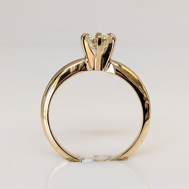 14k .78 CARAT TOTAL WEIGHT VS2 O DIAMOND ROUND ESTATE SOLITAIRE RING 3.0 GRAMS