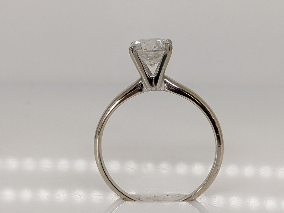 14K WHITE 1.20 CARAT TOTAL I3 G DIAMOND ROUND ESTATE SOLITAIRE RING 2.3 GRAMS
