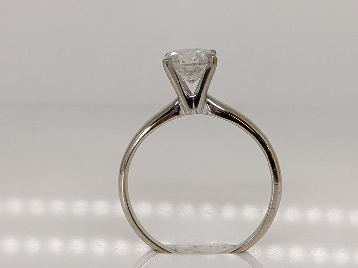 14K WHITE 1.20 CARAT TOTAL I3 G DIAMOND ROUND ESTATE SOLITAIRE RING 2.3 GRAMS