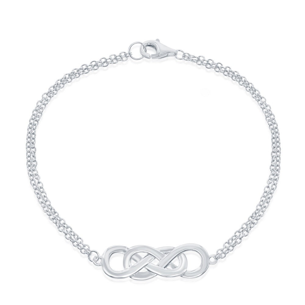 Sterling Silver Double Infinity Double Strand Bracelet
