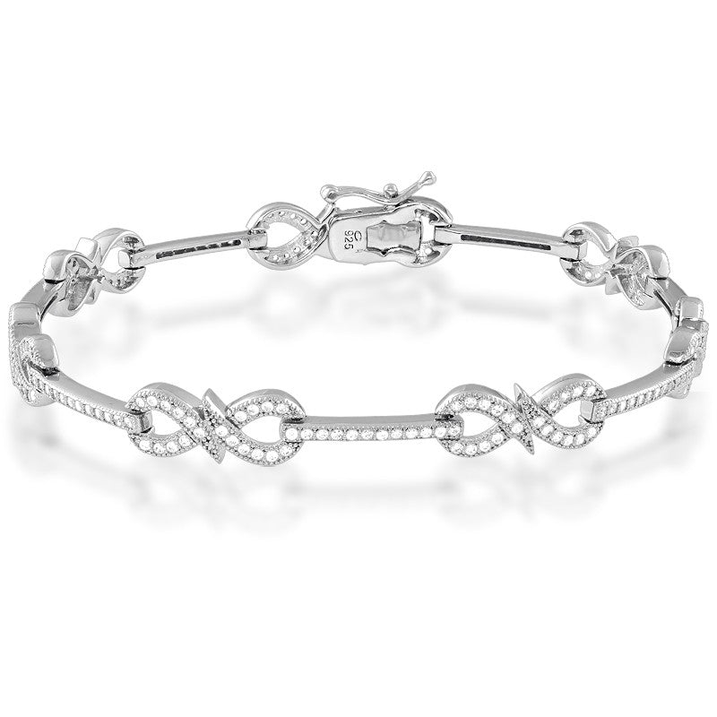 Sterling Silver Infinity Micro Pave Bracelet