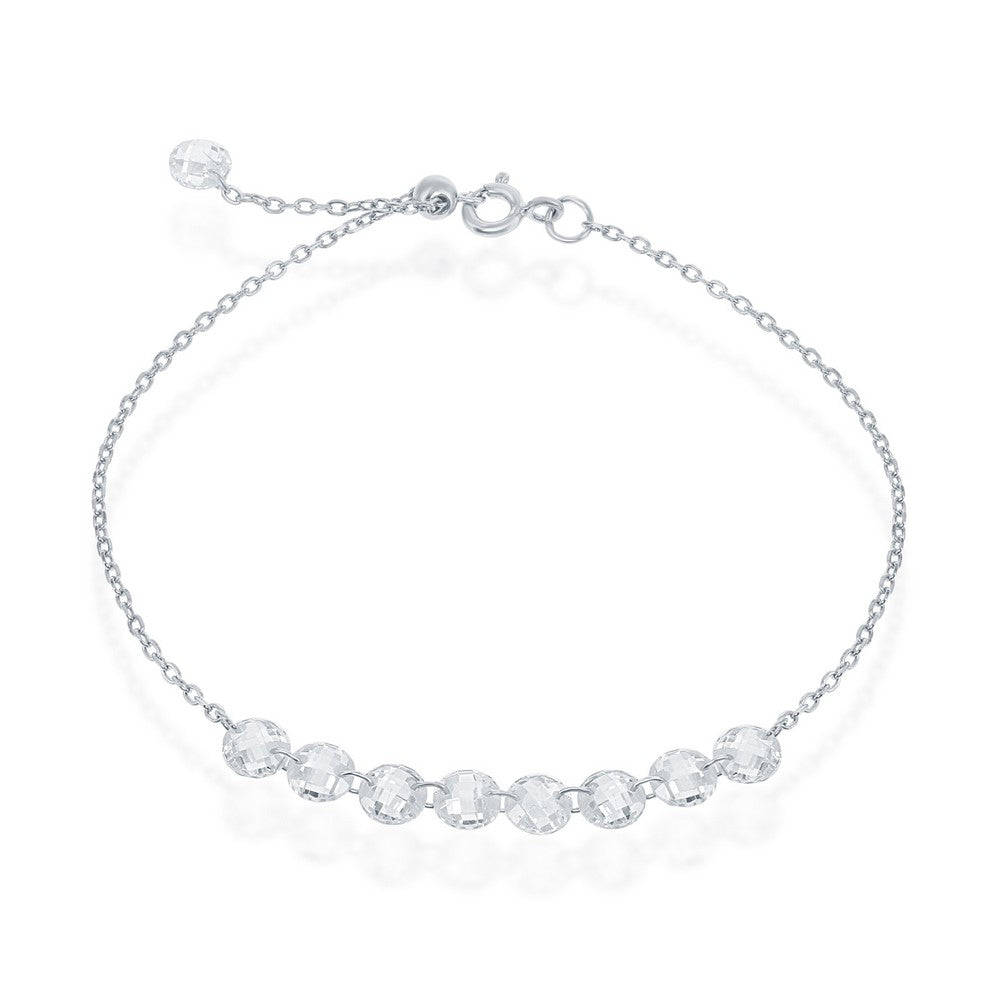 Sterling Silver Linked Cubic Zirconia Bracelet
