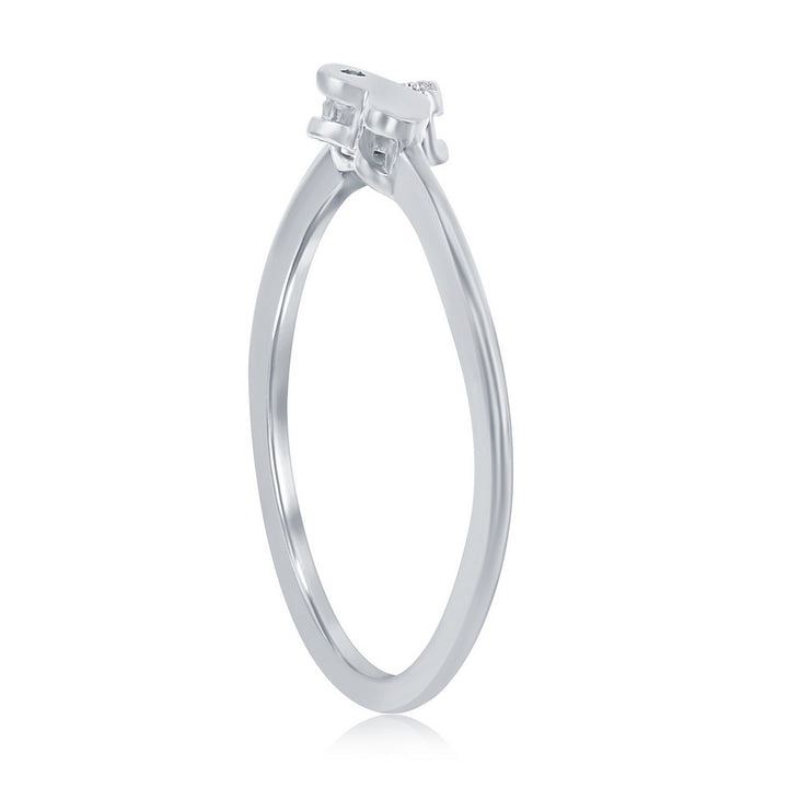 Sterling Silver Double Heart CZ Ring