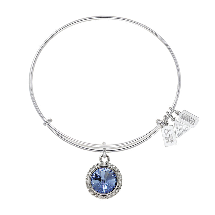 March Birthstone Charm Bangle