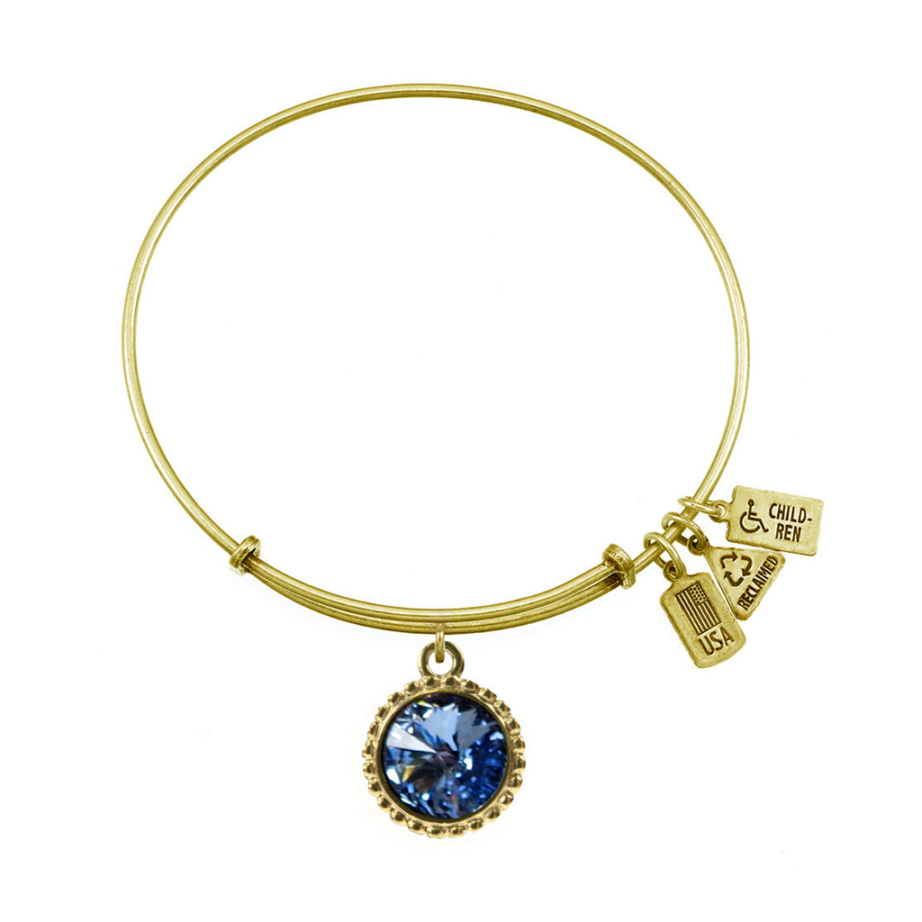 March Birthstone Charm Bangle