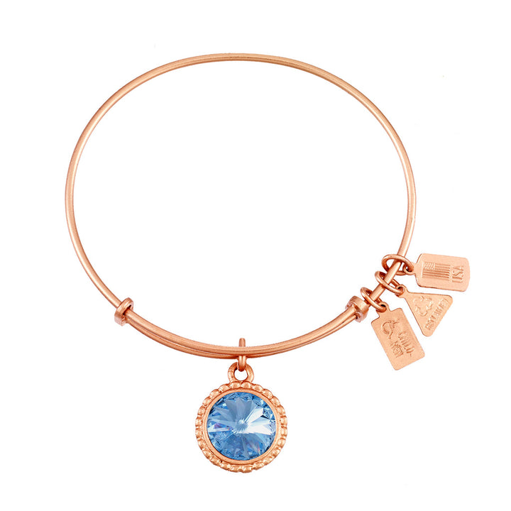 March Birthstone Charm Bangle
