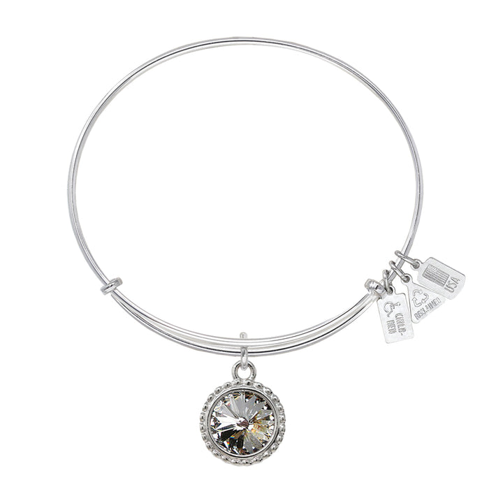 April Birthstone Charm Bangle