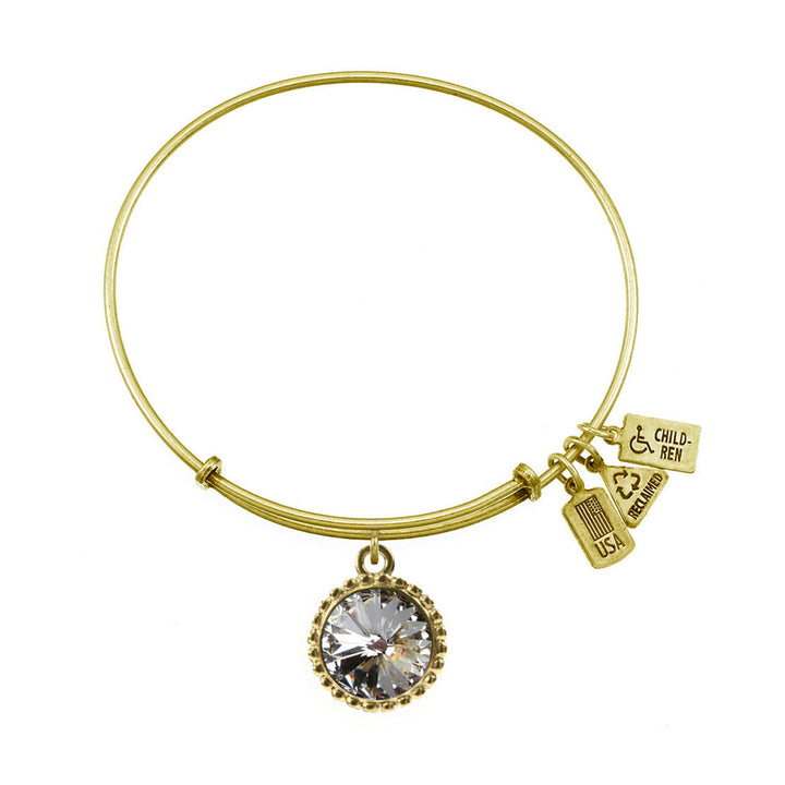 April Birthstone Charm Bangle