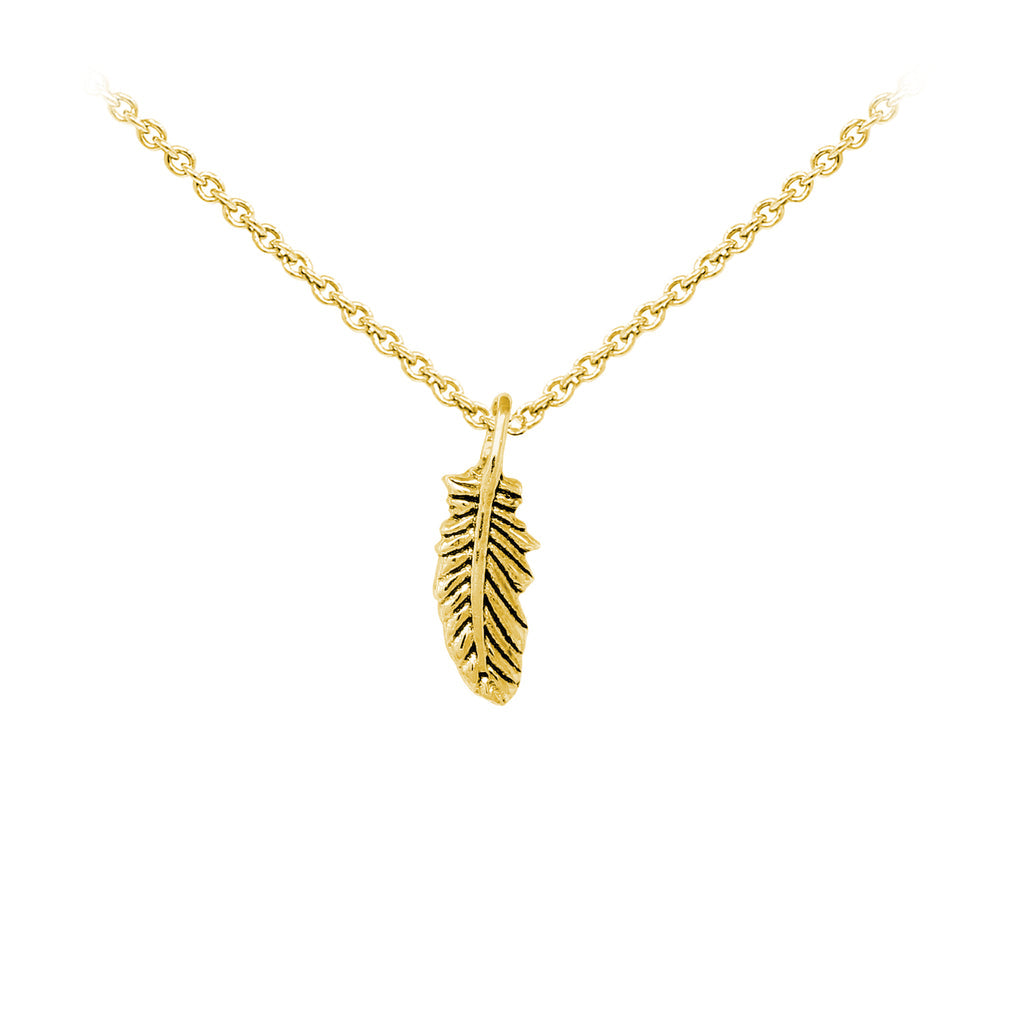 Feather Sterling Silver Dainty Necklace